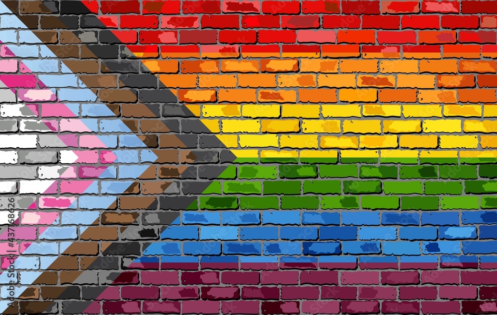 High Quality Pride flag with bricks Blank Meme Template