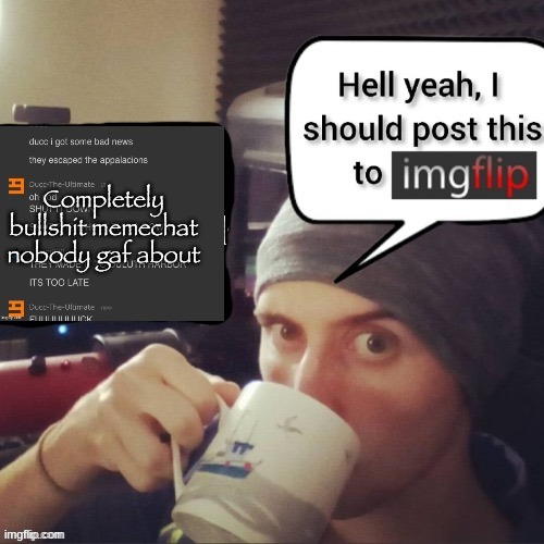 wait so who made this temp (Me and Jim are both in here wtf) | image tagged in completely bullshit memechat nobody gaf about | made w/ Imgflip meme maker