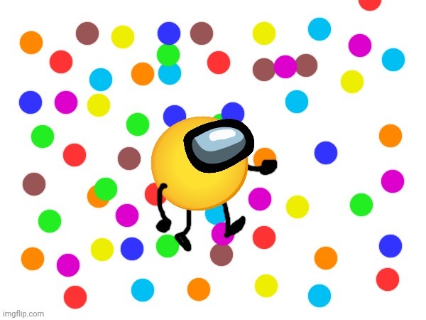 Sus emoji in polka dot void. | image tagged in art | made w/ Imgflip meme maker