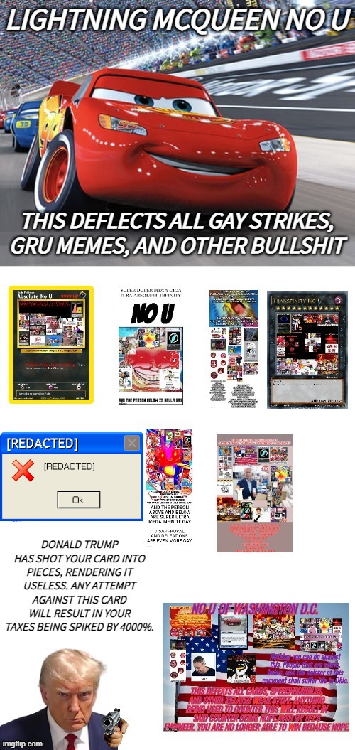 Lightning McQueen No U [Fixed at request] Blank Meme Template