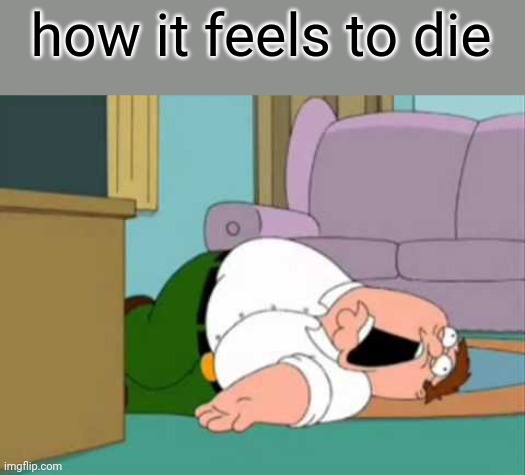 Dead Peter Griffin | how it feels to die | image tagged in dead peter griffin | made w/ Imgflip meme maker