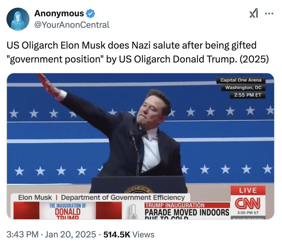 Elon Musk does Nazi salute Blank Meme Template