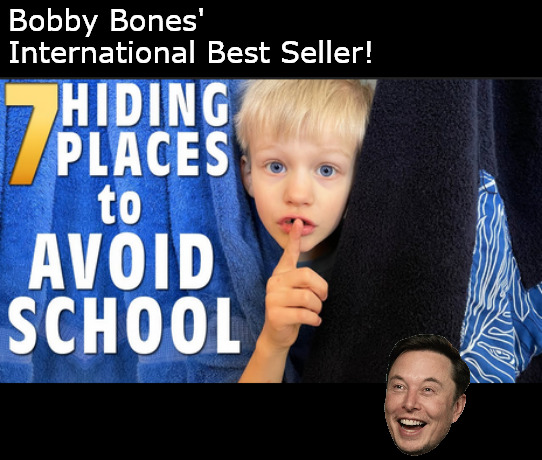 "A laugh riot for all ages" Elon Musk | Bobby Bones' 
International Best Seller! | image tagged in middle school memes,memes | made w/ Imgflip meme maker