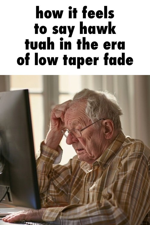 how it feels to say hawk tuah in the era of low taper fade | made w/ Imgflip meme maker