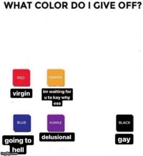 What color do I give off | image tagged in what color do i give off | made w/ Imgflip meme maker