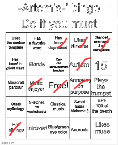 This marks 8. Rigged! | image tagged in artemis bingo | made w/ Imgflip meme maker