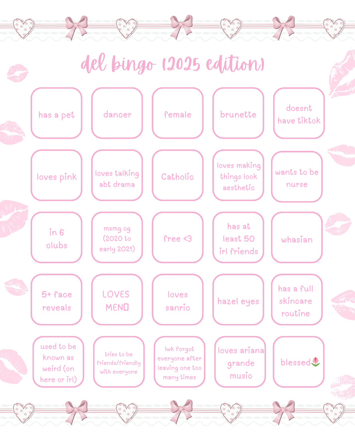 del bingo 2025 Blank Meme Template