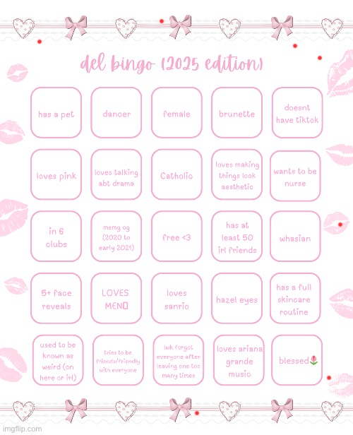 del bingo 2025 | image tagged in del bingo 2025 | made w/ Imgflip meme maker