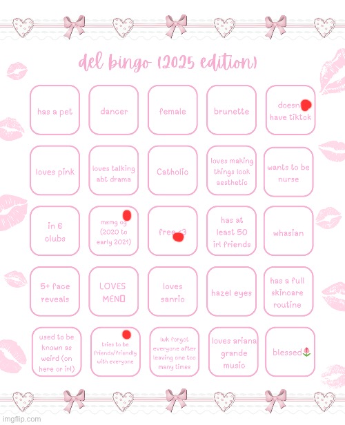 del bingo 2025 | image tagged in del bingo 2025 | made w/ Imgflip meme maker