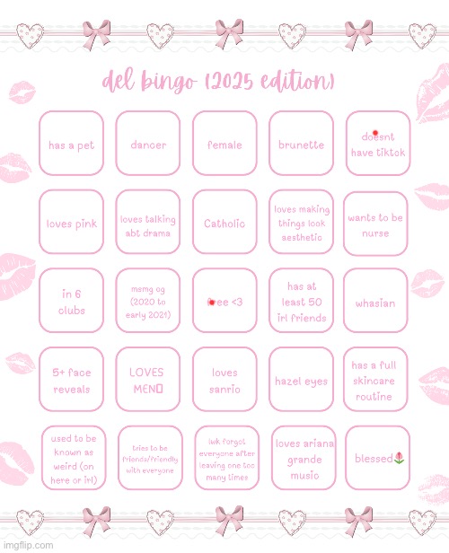 del bingo 2025 | image tagged in del bingo 2025 | made w/ Imgflip meme maker