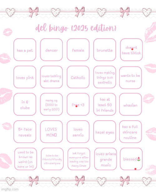 del bingo 2025 | image tagged in del bingo 2025 | made w/ Imgflip meme maker