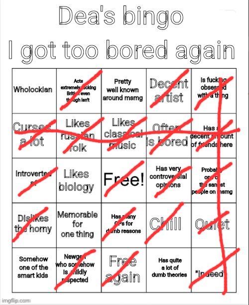 Dea's bingo | image tagged in dea's bingo | made w/ Imgflip meme maker