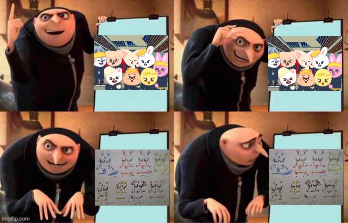 Gru's Plan Meme | image tagged in memes,gru's plan,stray kids,kpop | made w/ Imgflip meme maker