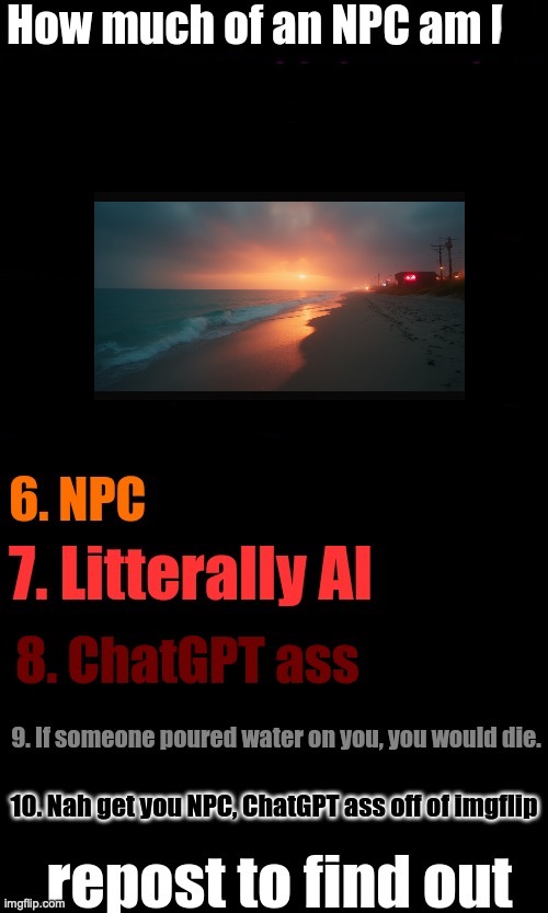How much of an NPC am I? | image tagged in how much of an npc am i | made w/ Imgflip meme maker
