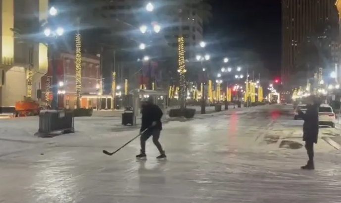 Ice Hockey Canal Street New Orleans Blank Meme Template