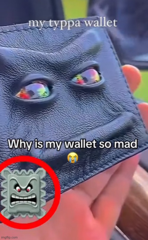 Thwomp wallet | image tagged in gifs,memes,funny,shitpost,msmg,tag | made w/ Imgflip meme maker