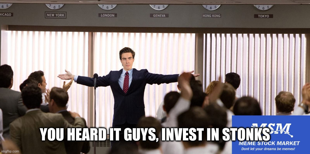 Sucessfull Meme Stock Market Investor | YOU HEARD IT GUYS, INVEST IN STONKS | image tagged in sucessfull meme stock market investor | made w/ Imgflip meme maker