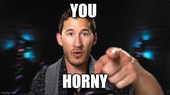 Markiplier pointing | YOU; HORNY | image tagged in markiplier pointing | made w/ Imgflip meme maker