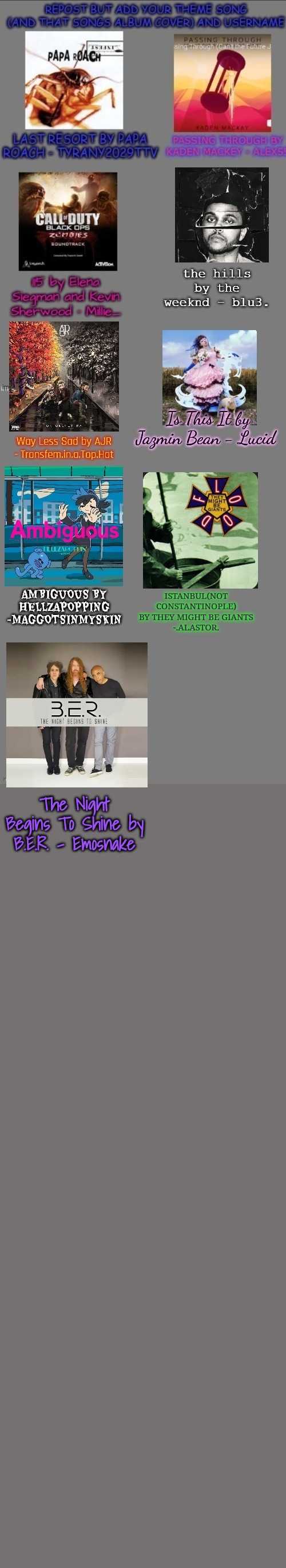 The Night Begins To Shine by B.E.R. - Emosnake | made w/ Imgflip meme maker