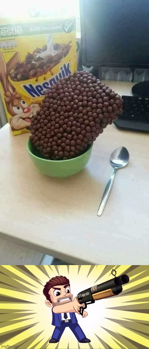 Nesquik cereal | image tagged in barry forcing you to delete,nesquik,cereal,cursed image,memes,food | made w/ Imgflip meme maker