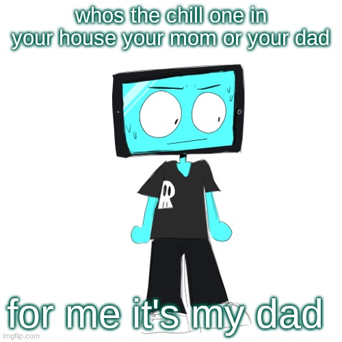 except when its school or internet related | whos the chill one in your house your mom or your dad; for me it's my dad | image tagged in icyxd concerned | made w/ Imgflip meme maker