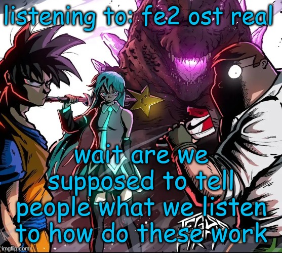 costco announcement jumpscare | listening to: fe2 ost real; wait are we supposed to tell people what we listen to how do these work | image tagged in costco announcement jumpscare | made w/ Imgflip meme maker