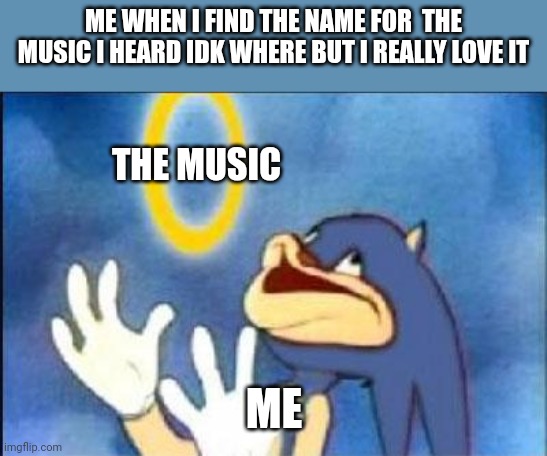 YES! I FOUND NAME TO THE MUSIC I WAS SEARCHING FOR YEARS!!! | ME WHEN I FIND THE NAME FOR  THE MUSIC I HEARD IDK WHERE BUT I REALLY LOVE IT ME THE MUSIC | image tagged in sonic derp | made w/ Imgflip meme maker