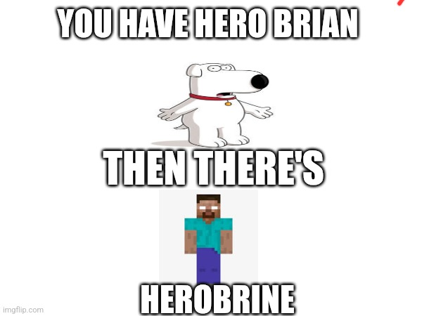 YOU HAVE HERO BRIAN; THEN THERE'S; HEROBRINE | image tagged in this and that | made w/ Imgflip meme maker