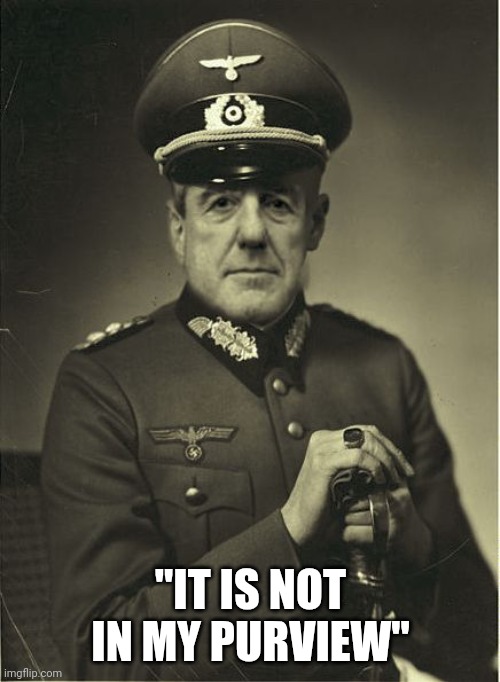 Good Guy Mueller | "IT IS NOT IN MY PURVIEW" | image tagged in good guy mueller | made w/ Imgflip meme maker