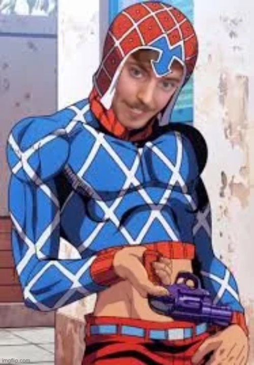 "How’s it going everybody? My name is Mista Beast, and today we’re going to be torching the local Walmart." | image tagged in jojo's bizarre adventure | made w/ Imgflip meme maker