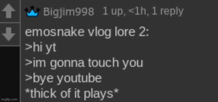 emosnake vlog lore 2 | image tagged in emosnake vlog lore 2 | made w/ Imgflip meme maker