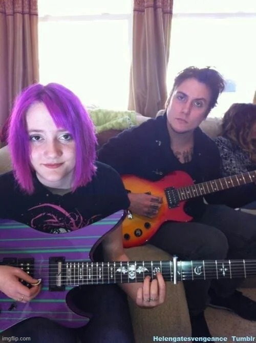 since when does synyster gates have a sister/daughter/niece thing | made w/ Imgflip meme maker
