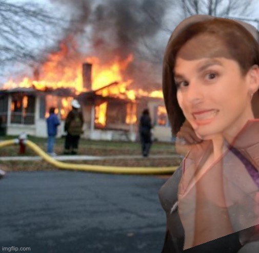 MEMEUS IS JUST MATPAT BUT FEMALE☠️ | image tagged in disaster girl stormfront edition | made w/ Imgflip meme maker