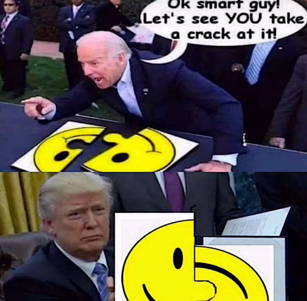 Smiley Face Trump Smart Guy Blank Meme Template