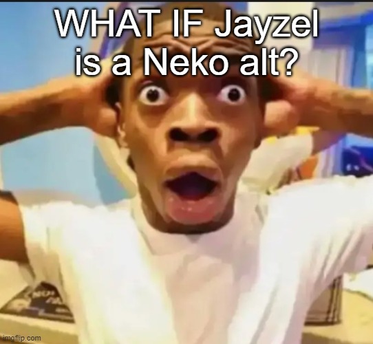 Surprised Black Guy | WHAT IF Jayzel is a Neko alt? | image tagged in surprised black guy | made w/ Imgflip meme maker