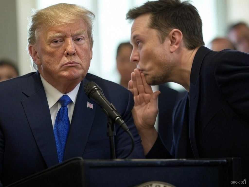 Elon whispering Trump Blank Meme Template