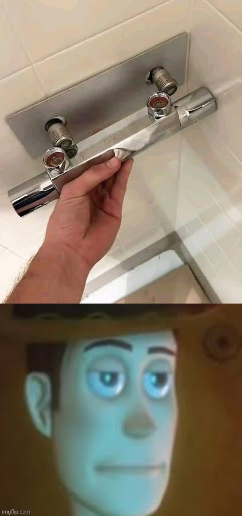 Won't fit | image tagged in disappointed woody,you had one job,wall,restroom,memes,walls | made w/ Imgflip meme maker