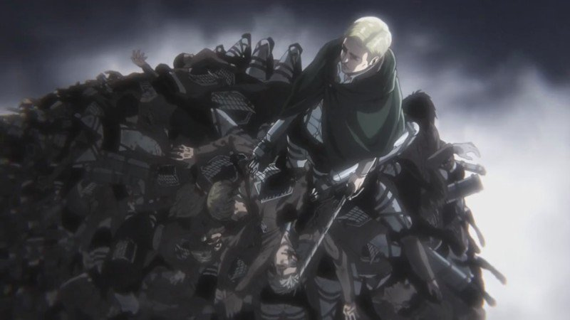 Erwin standing on bodies Blank Meme Template