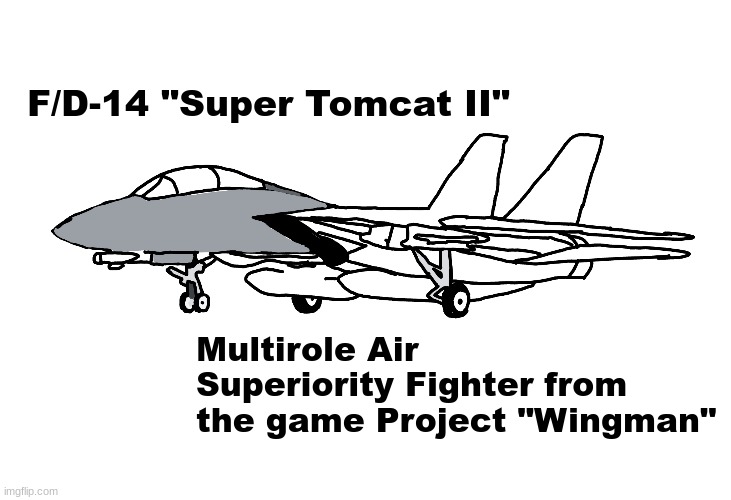 Incomplete Drawing of my latest Project | F/D-14 "Super Tomcat II"; Multirole Air Superiority Fighter from the game Project "Wingman" | image tagged in f/d-14,drawings,chromecanvas,absolute,cinema,project wingman | made w/ Imgflip meme maker