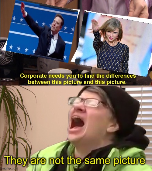 They can’t see it :) | They are not the same picture | image tagged in there the same image,cognitive dissonance,politics lol,memes,double standard | made w/ Imgflip meme maker