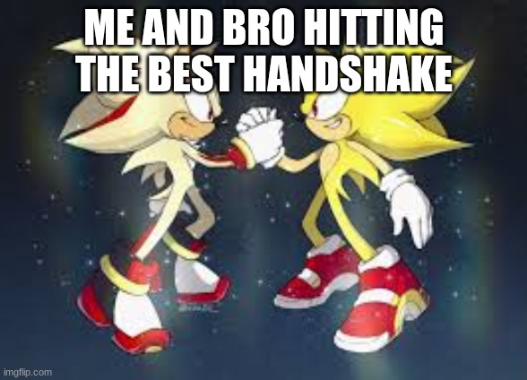 sick | ME AND BRO HITTING THE BEST HANDSHAKE | image tagged in cool,super | made w/ Imgflip meme maker