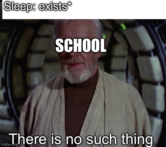 In my experience, there's no such thing as | Sleep: exists*; SCHOOL; There is no such thing | image tagged in in my experience there's no such thing as,school | made w/ Imgflip meme maker