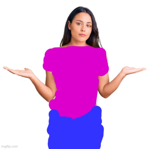 photo of a naked woman but I drew clothes onto her | made w/ Imgflip meme maker