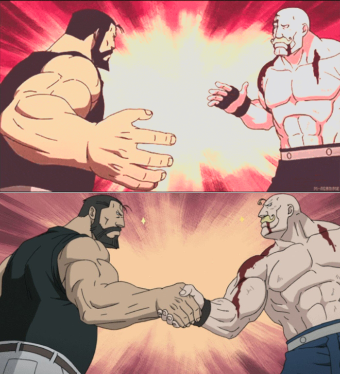 Fullmetal alchemist handshake Blank Meme Template