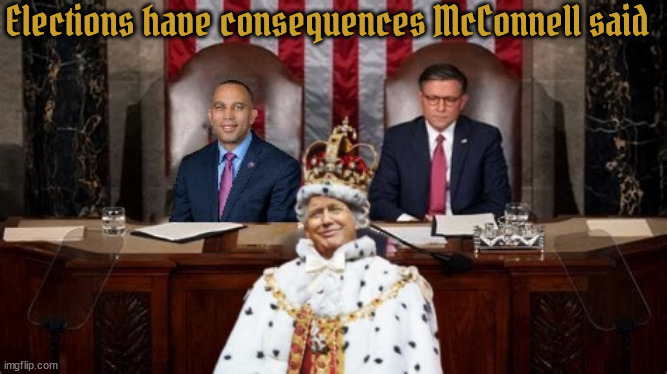 Elections have consequences McConnell said | Elections have consequences McConnell said | image tagged in elections have consequences mcconnell said,no shit,maga monarcky,neo nazi nero,antichrist,666 | made w/ Imgflip meme maker