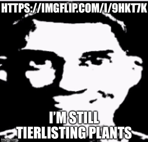 Based sigma male | HTTPS://IMGFLIP.COM/I/9HKT7K; I’M STILL TIERLISTING PLANTS | image tagged in based sigma male | made w/ Imgflip meme maker