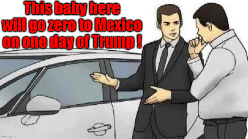 Good Buy ! | This baby here will go zero to Mexico on one day of Trump ! | image tagged in memes,political meme,politics,funny memes,funny,good buy | made w/ Imgflip meme maker