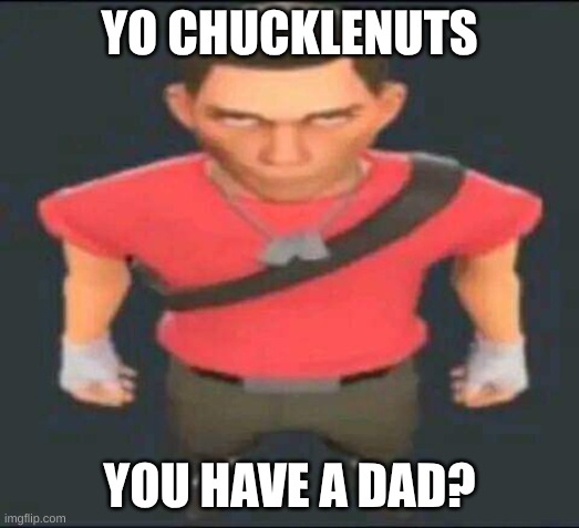 YOU HAVE A DAD? | YO CHUCKLENUTS; YOU HAVE A DAD? | image tagged in bro | made w/ Imgflip meme maker