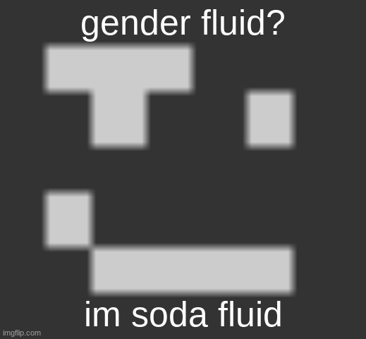 geramn's smirk | gender fluid? im soda fluid | image tagged in geramn's smirk | made w/ Imgflip meme maker