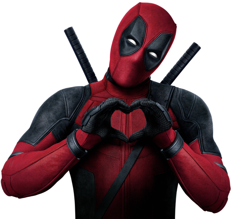 Deadpool making a heart out of his hands Blank Meme Template